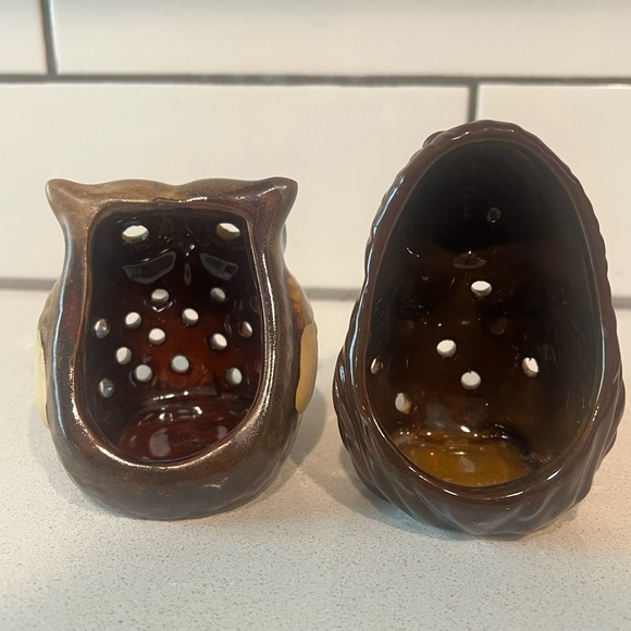 Vintage Ceramic Owl & Hedgehog Tealight Holders | Woodland Decor - Picture 3 of 5
